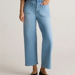 Quince Bella Stretch Patch Pocket Wide Leg Jeans